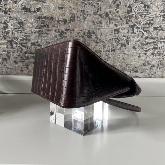 $7.5K LAMBERTSON TRUEX TIFFANY BROWN CROCODILE BOXCAR PURSE BAG - Picture 7 of 11